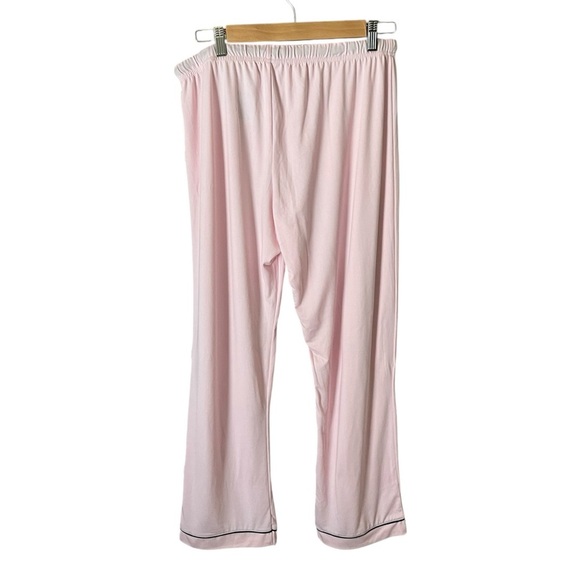 Born Pink Black Trim Size Large 2 Piece Pajama Short Sleeve Pants Set - Picture 6 of 9